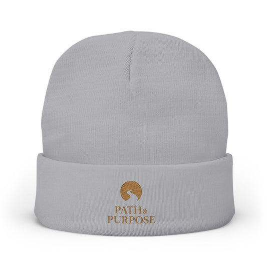 Embroidered Knit Beanie - 'PATH & PURPOSE'