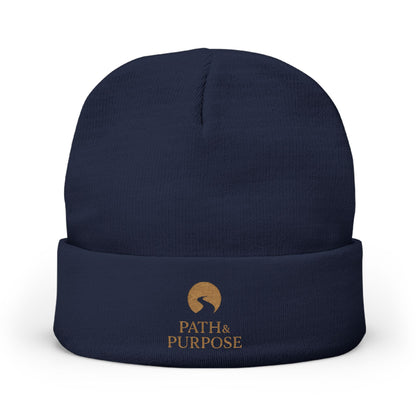 Embroidered Knit Beanie - 'PATH & PURPOSE'