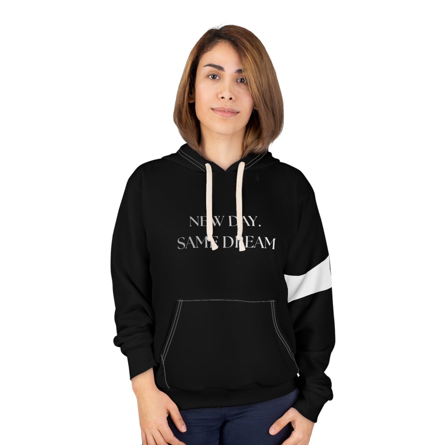 Hoodie - "New Day. Same Dream" Black Pullover Hoodie (Repeat Softly)