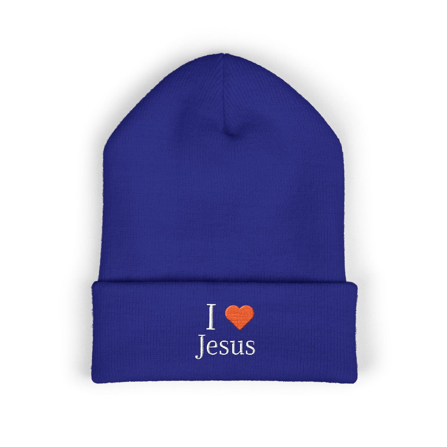 Beanie Hat Embroidered with 'I ❤️ Jesus' Design