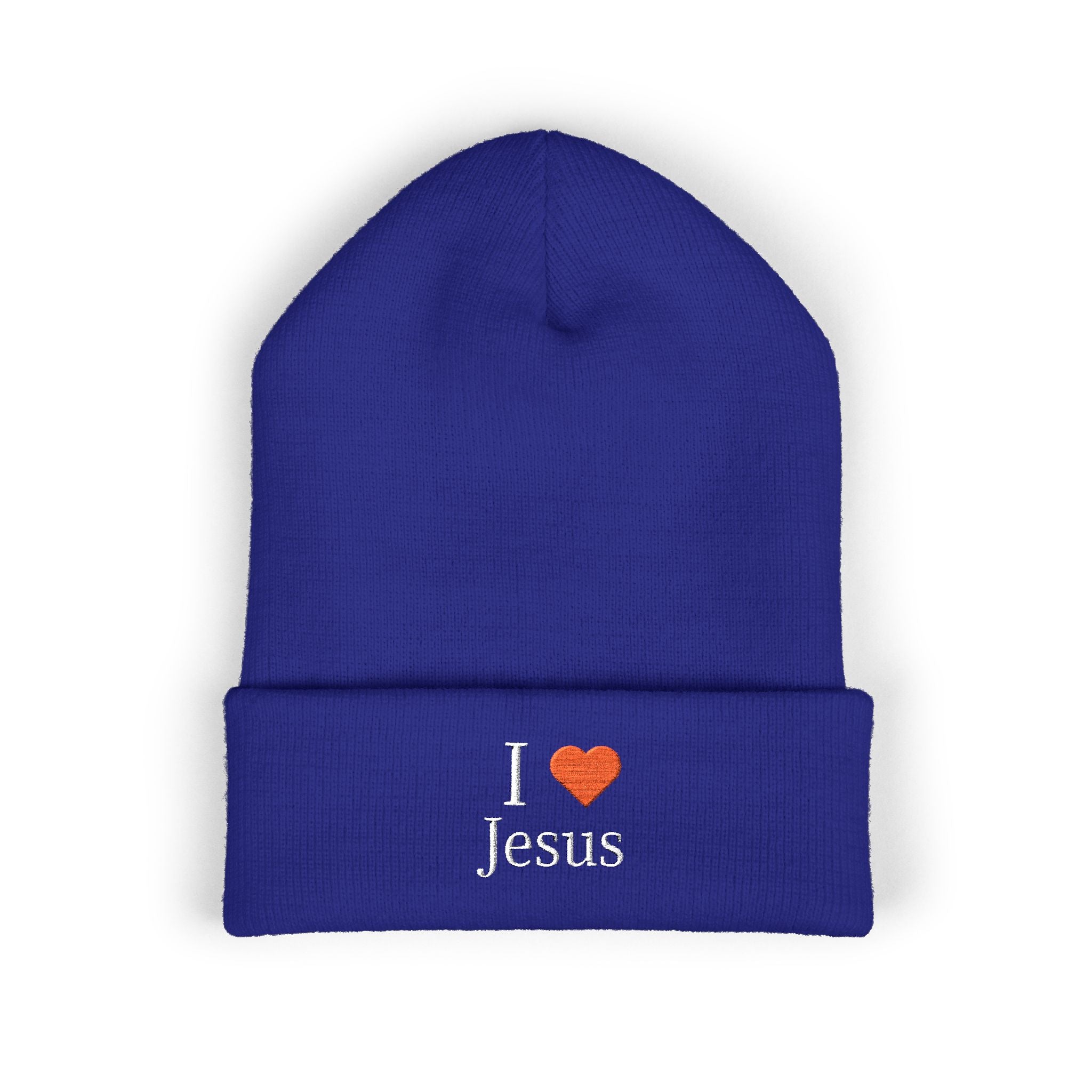 Beanie Hat Embroidered with 'I ❤️ Jesus' Design