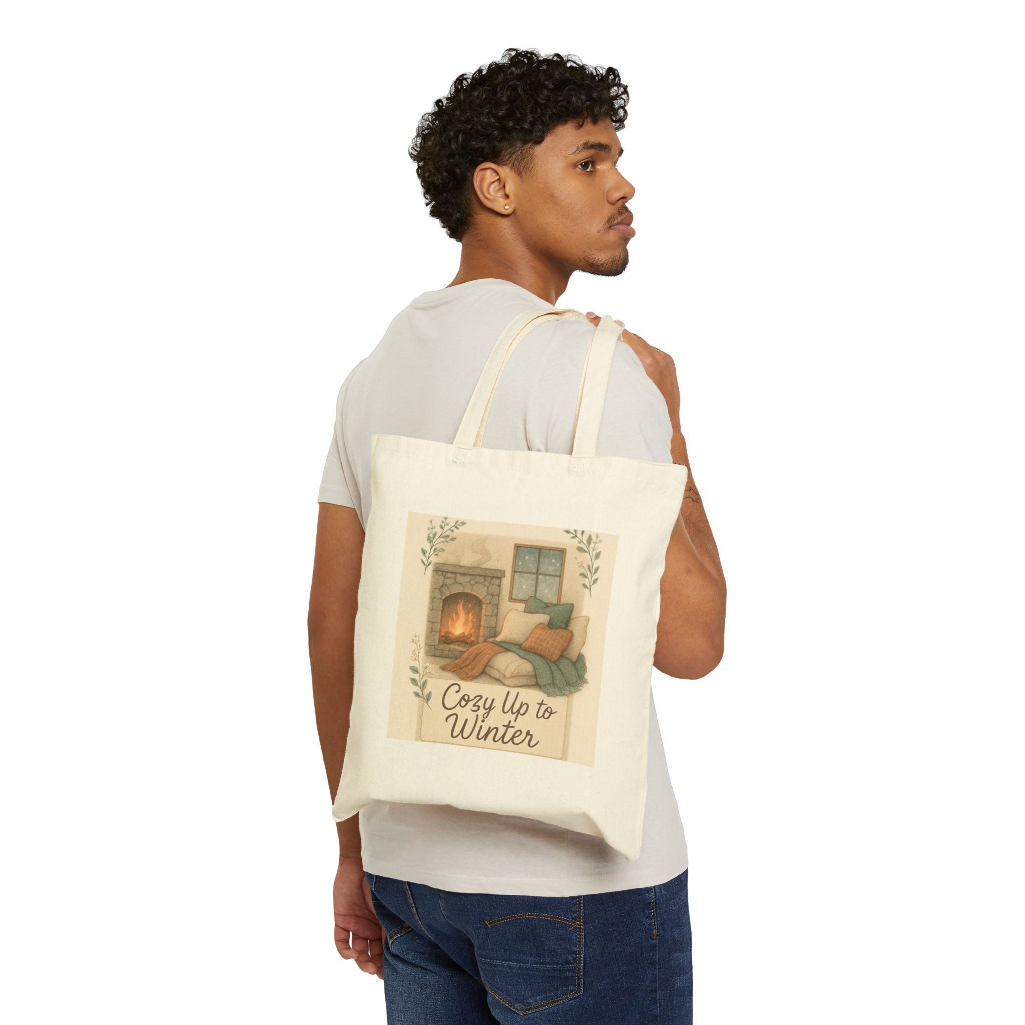 Cozy Up to Winter Cotton Canvas Tote Bag