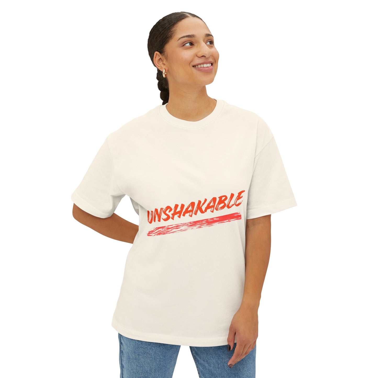 Unisex Oversized Tee - Unshakable Clever Fox Design