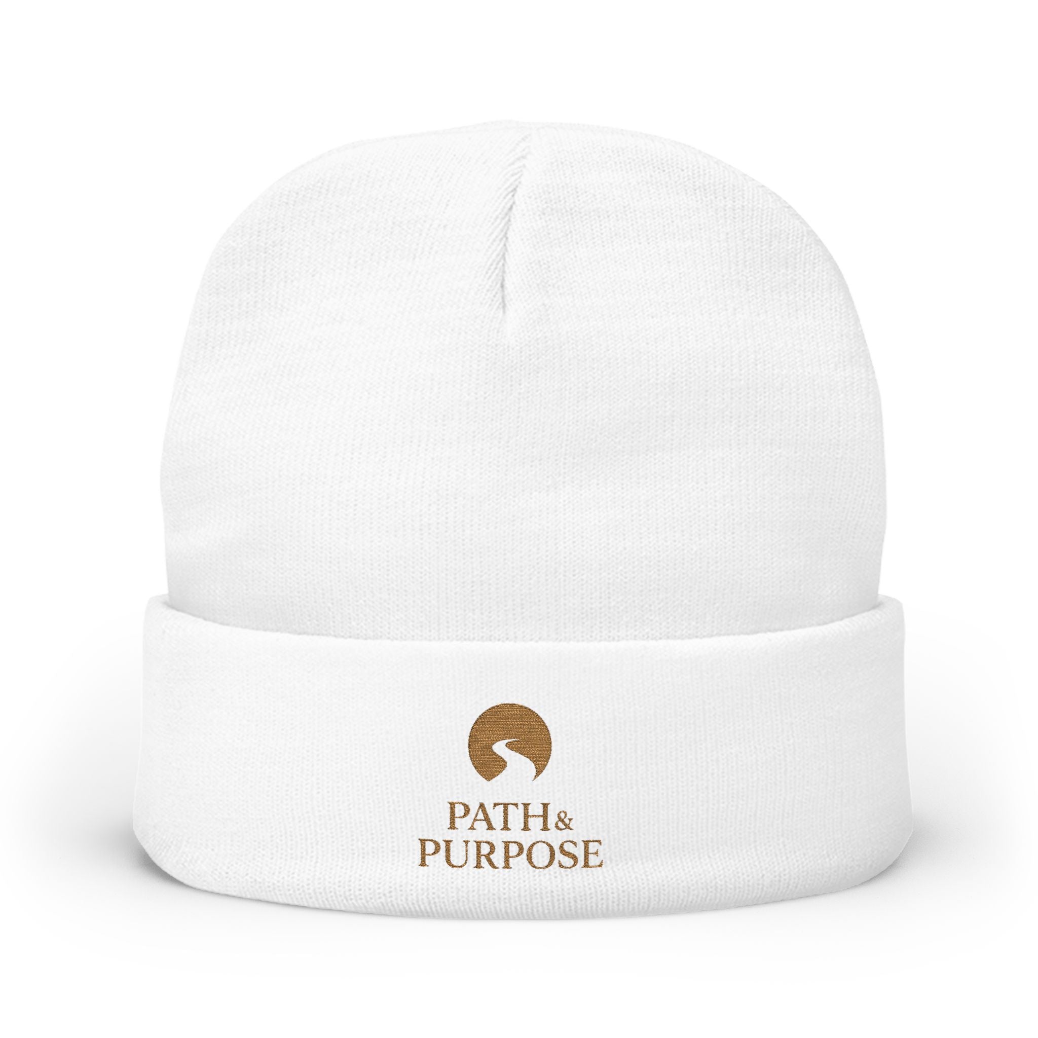 Embroidered Knit Beanie - 'PATH & PURPOSE'