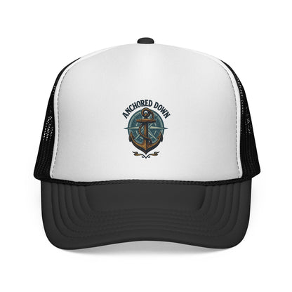 Anchored Down Trucker Cap — Nautical Anchor Baseball Hat