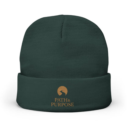 Embroidered Knit Beanie - 'PATH & PURPOSE'
