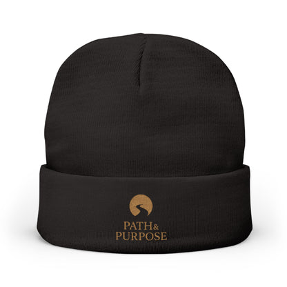 Embroidered Knit Beanie - 'PATH & PURPOSE'