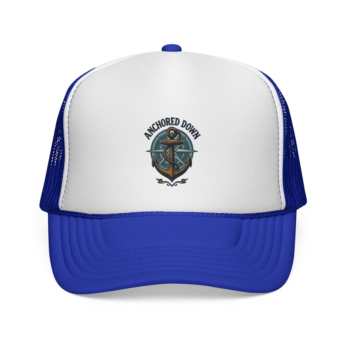 Anchored Down Trucker Cap — Nautical Anchor Baseball Hat