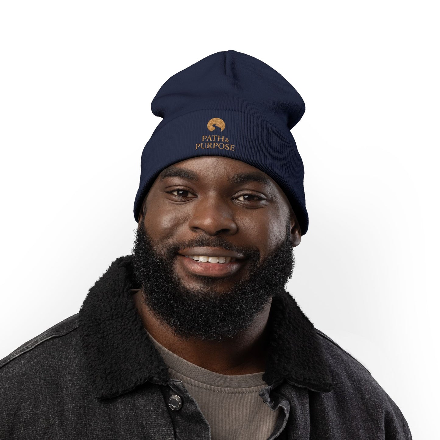 Embroidered Knit Beanie - 'PATH & PURPOSE'