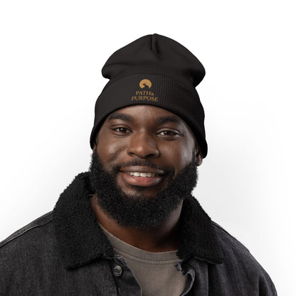Embroidered Knit Beanie - 'PATH & PURPOSE'