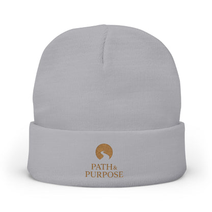 Embroidered Knit Beanie - 'PATH & PURPOSE'
