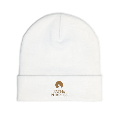 Embroidered Knit Beanie - 'PATH & PURPOSE'