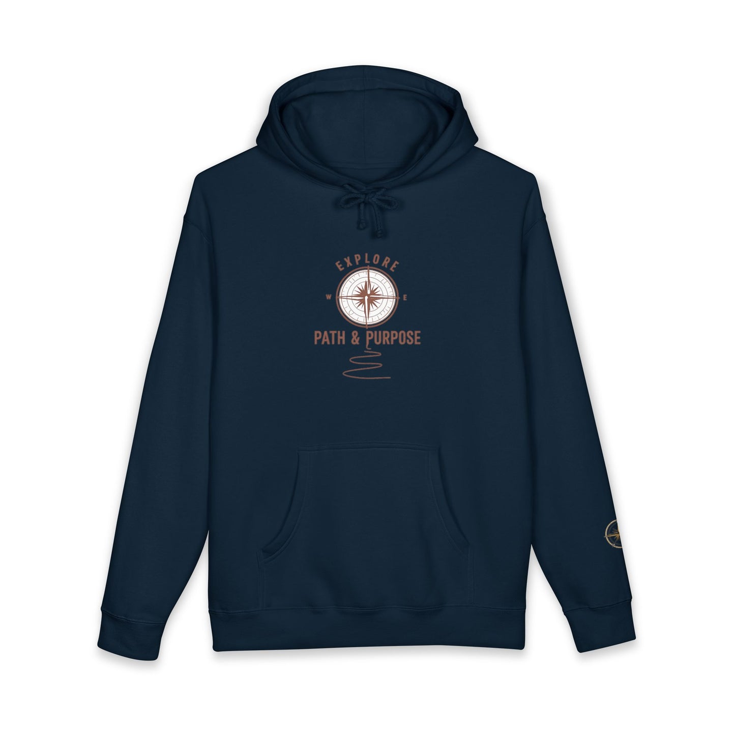 Compass Hoodie — “Go With All Your Heart” Inspirational Hooded Sweatshirt