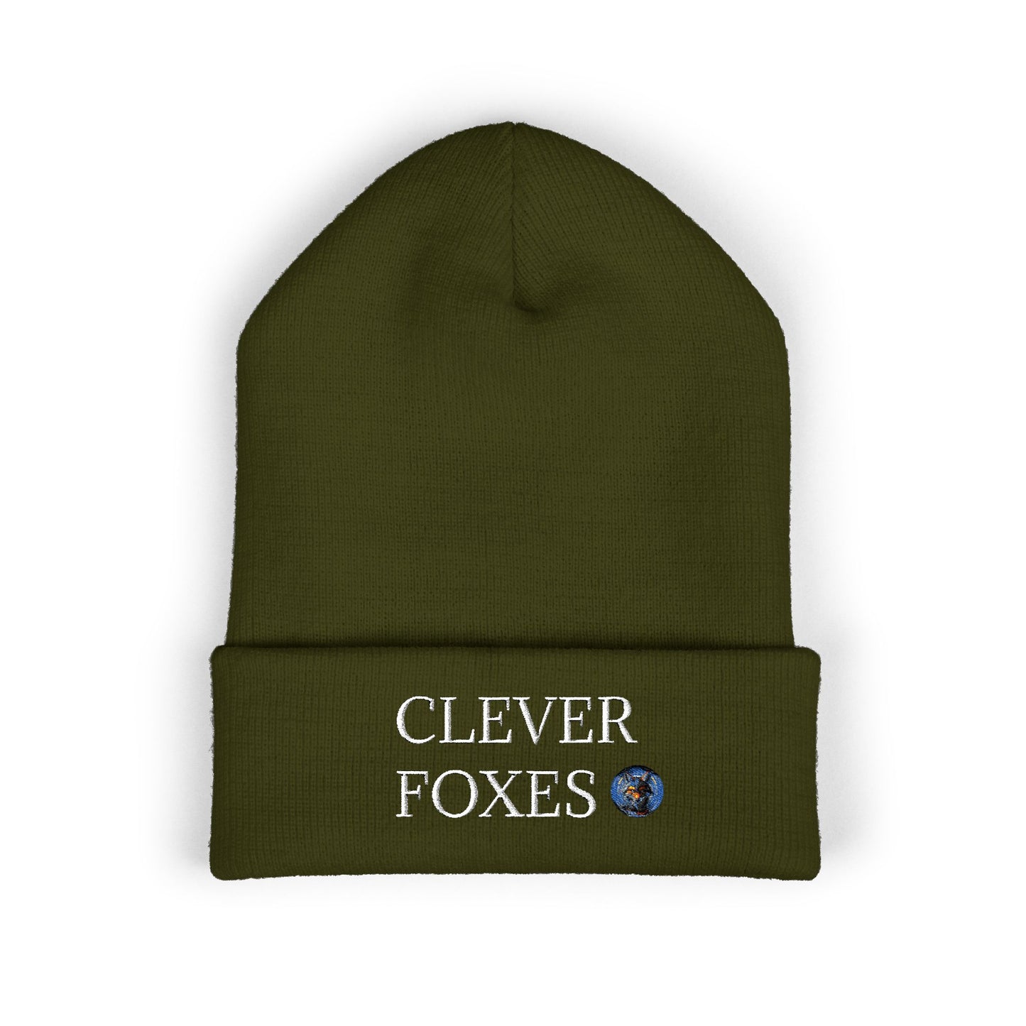 Beanie Clever Foxes Embroidered Cuffed Beanie