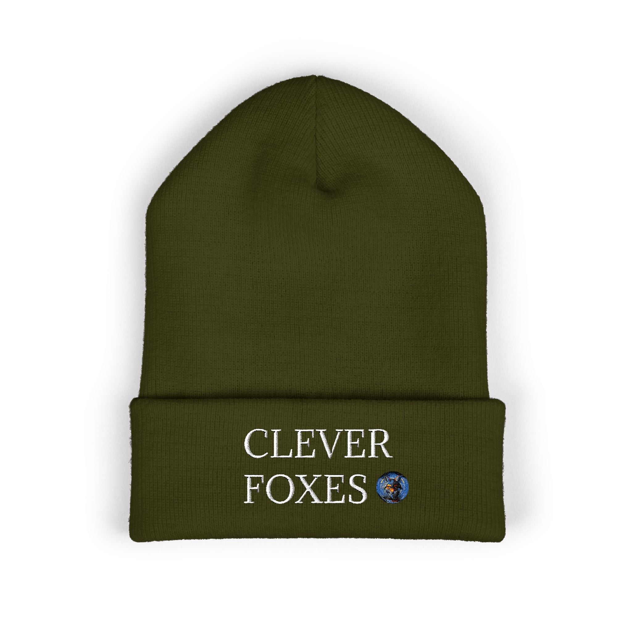 Beanie Clever Foxes Embroidered Cuffed Beanie
