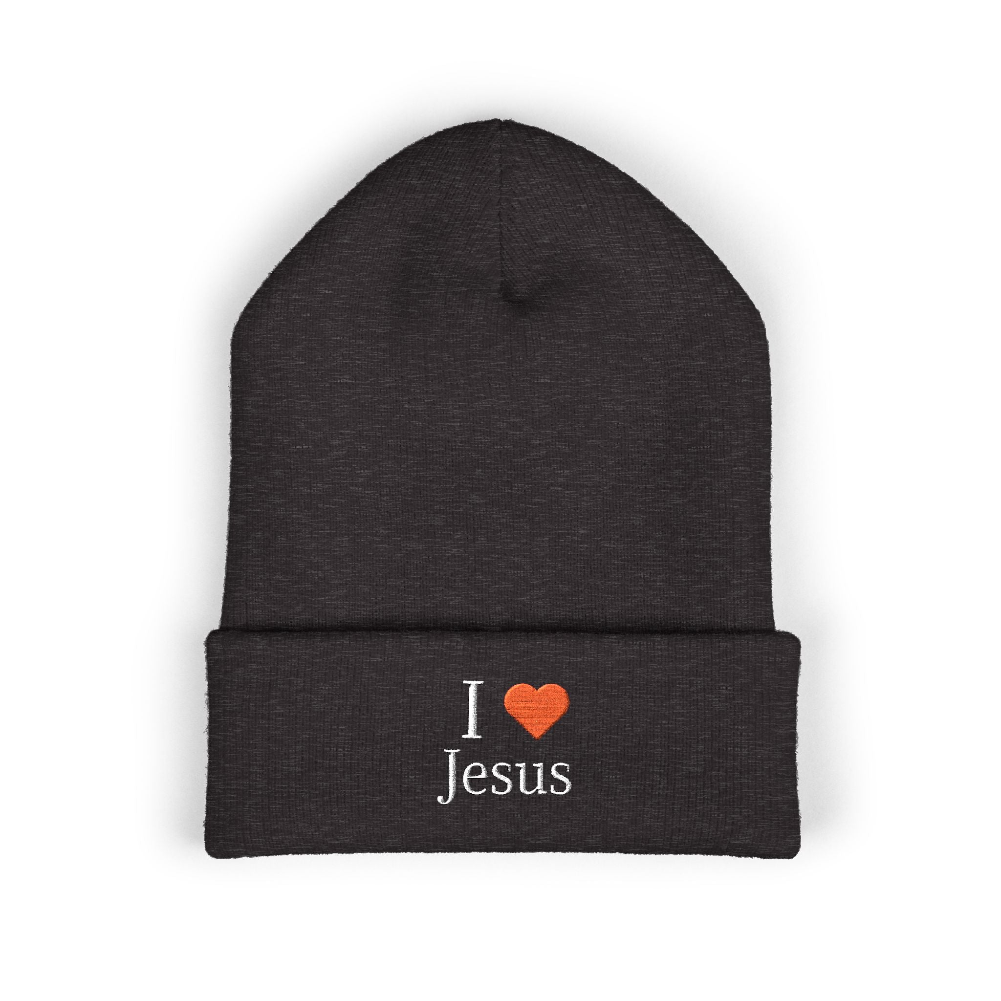 Beanie Hat Embroidered with 'I ❤️ Jesus' Design