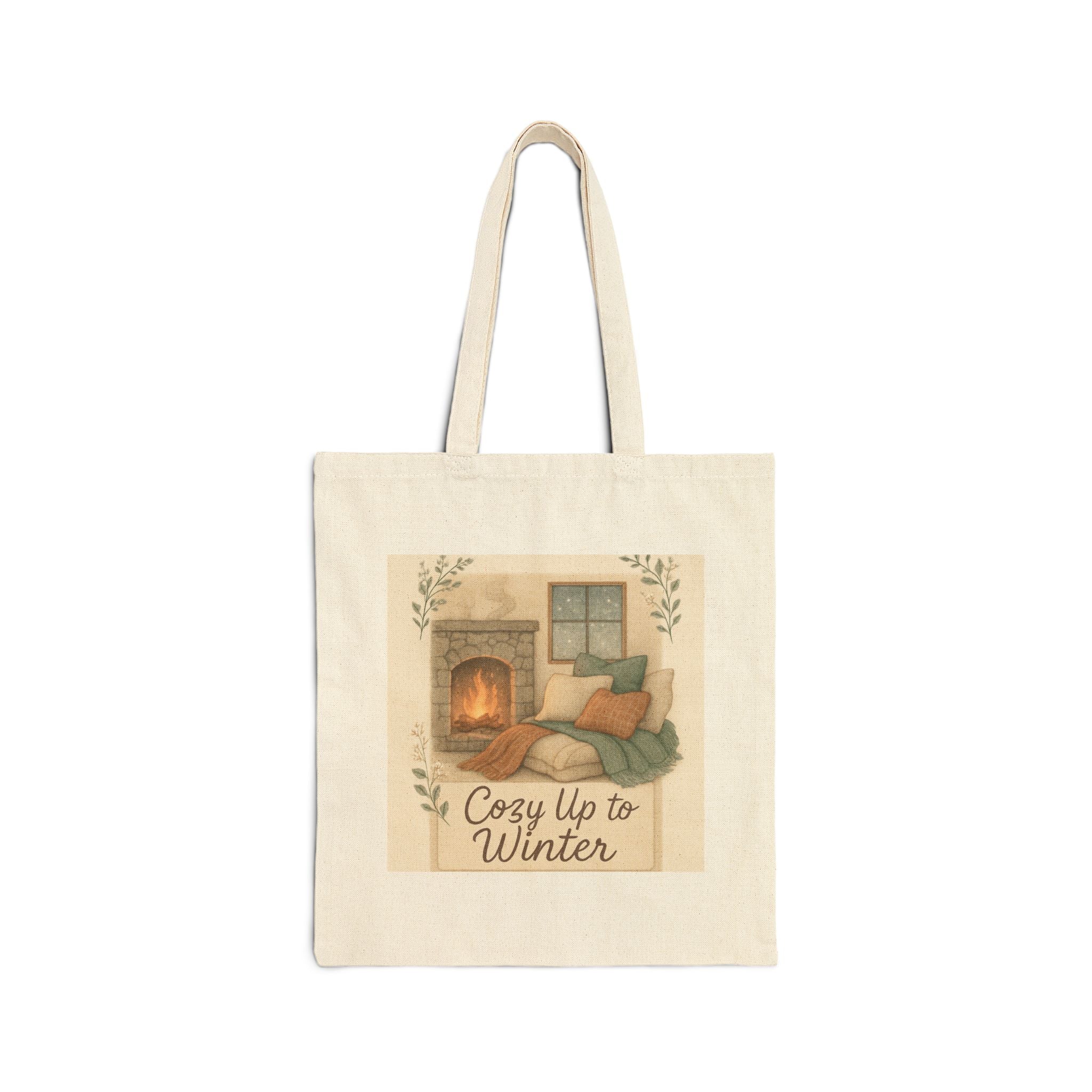 Cozy Up to Winter Cotton Canvas Tote Bag