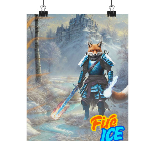 Vertical Poster - Fire and Ice Clever Fox