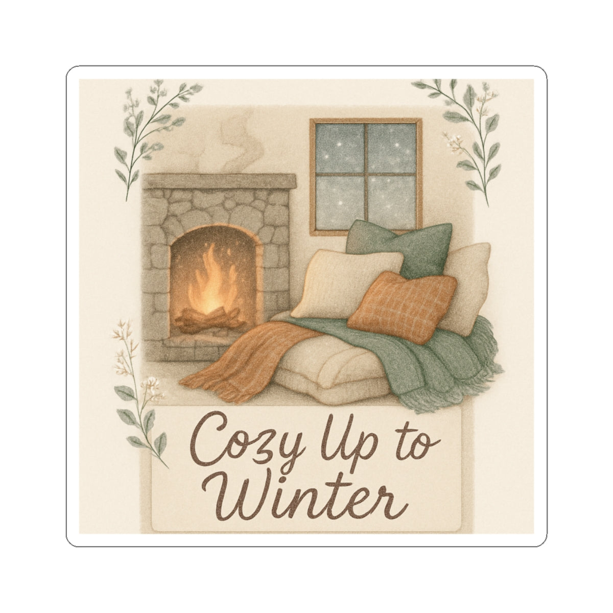 Cozy Up to Winter Kiss-Cut Stickers - Perfect for Seasonal Decor & Gifting