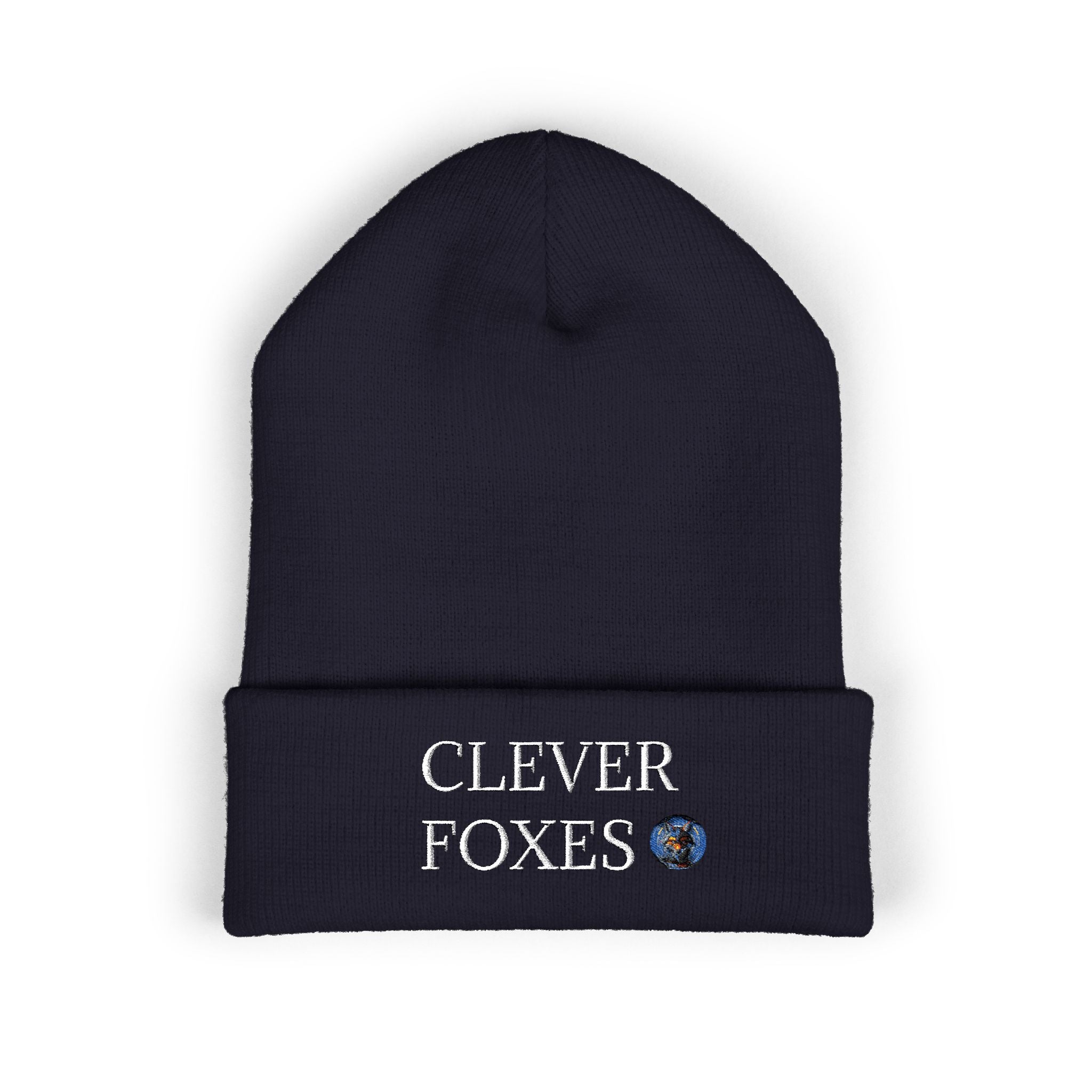 Beanie Clever Foxes Embroidered Cuffed Beanie