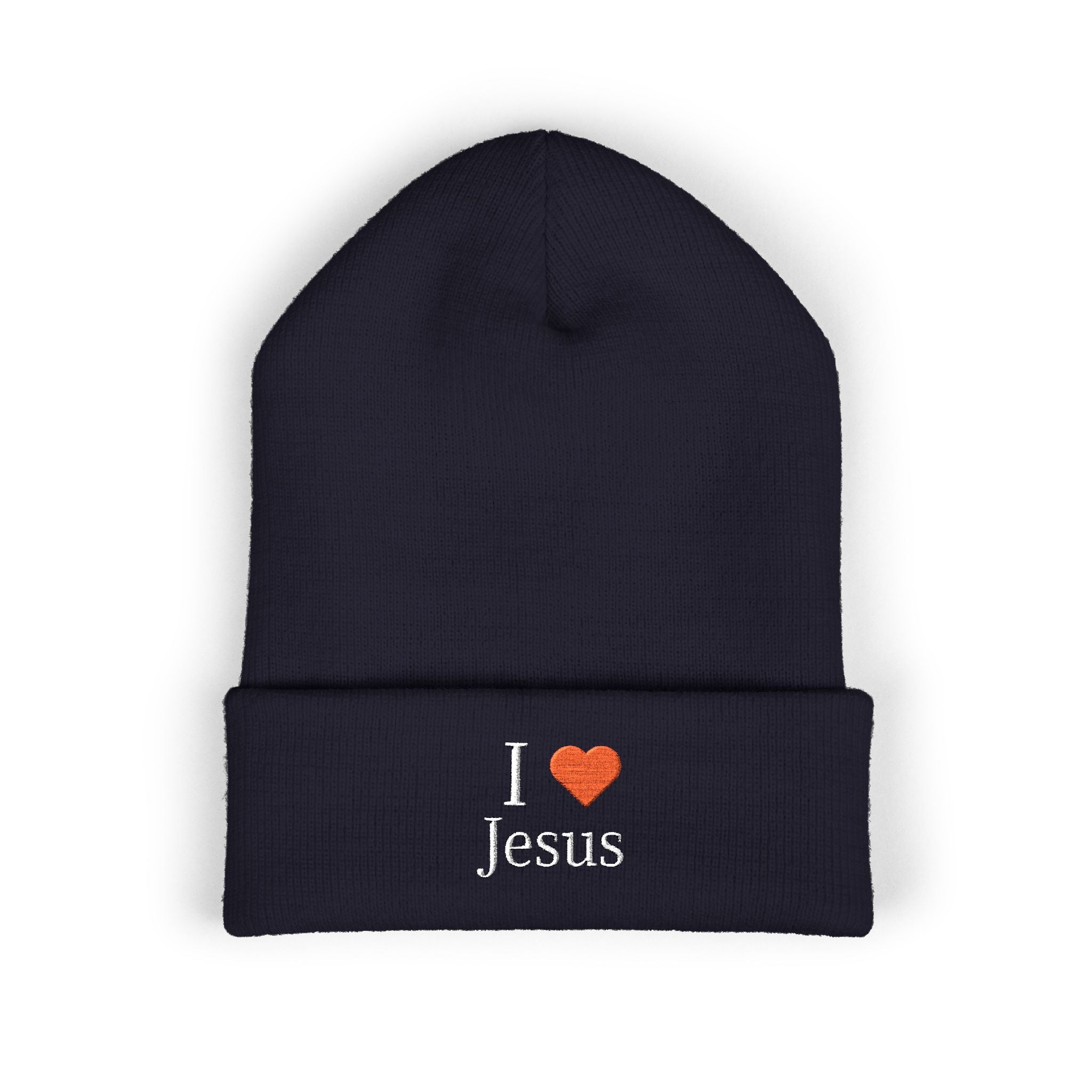 Beanie Hat Embroidered with 'I ❤️ Jesus' Design