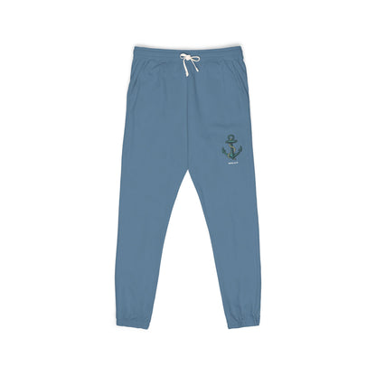 Fleece Sweatpants with Anchor and Biblical Scripture Design