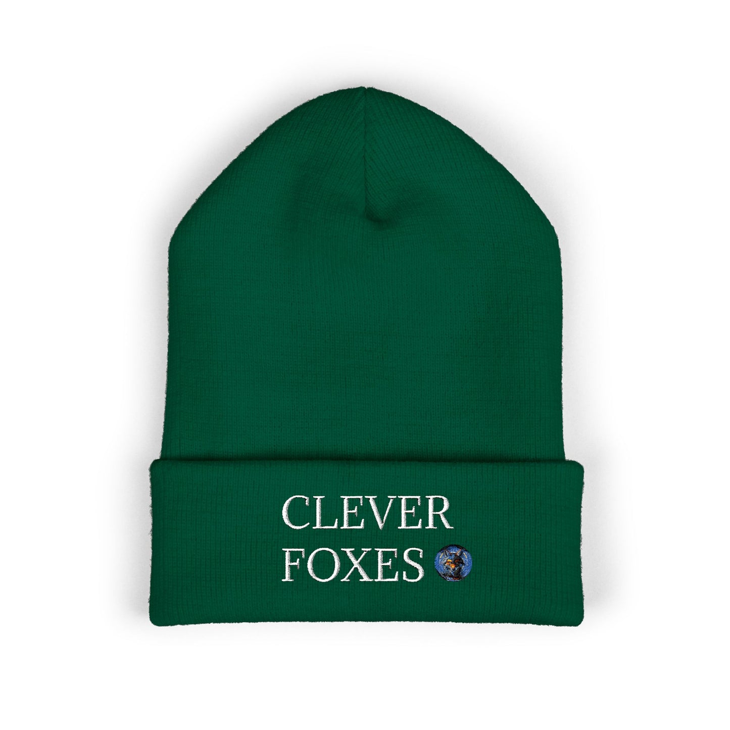 Beanie Clever Foxes Embroidered Cuffed Beanie