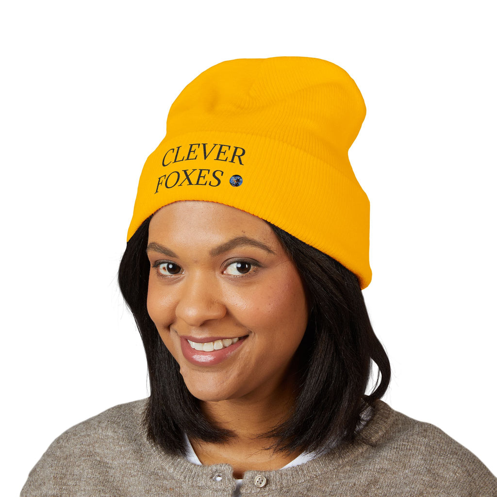 Beanie, Clever Foxes Embroidered Classic Cuffed